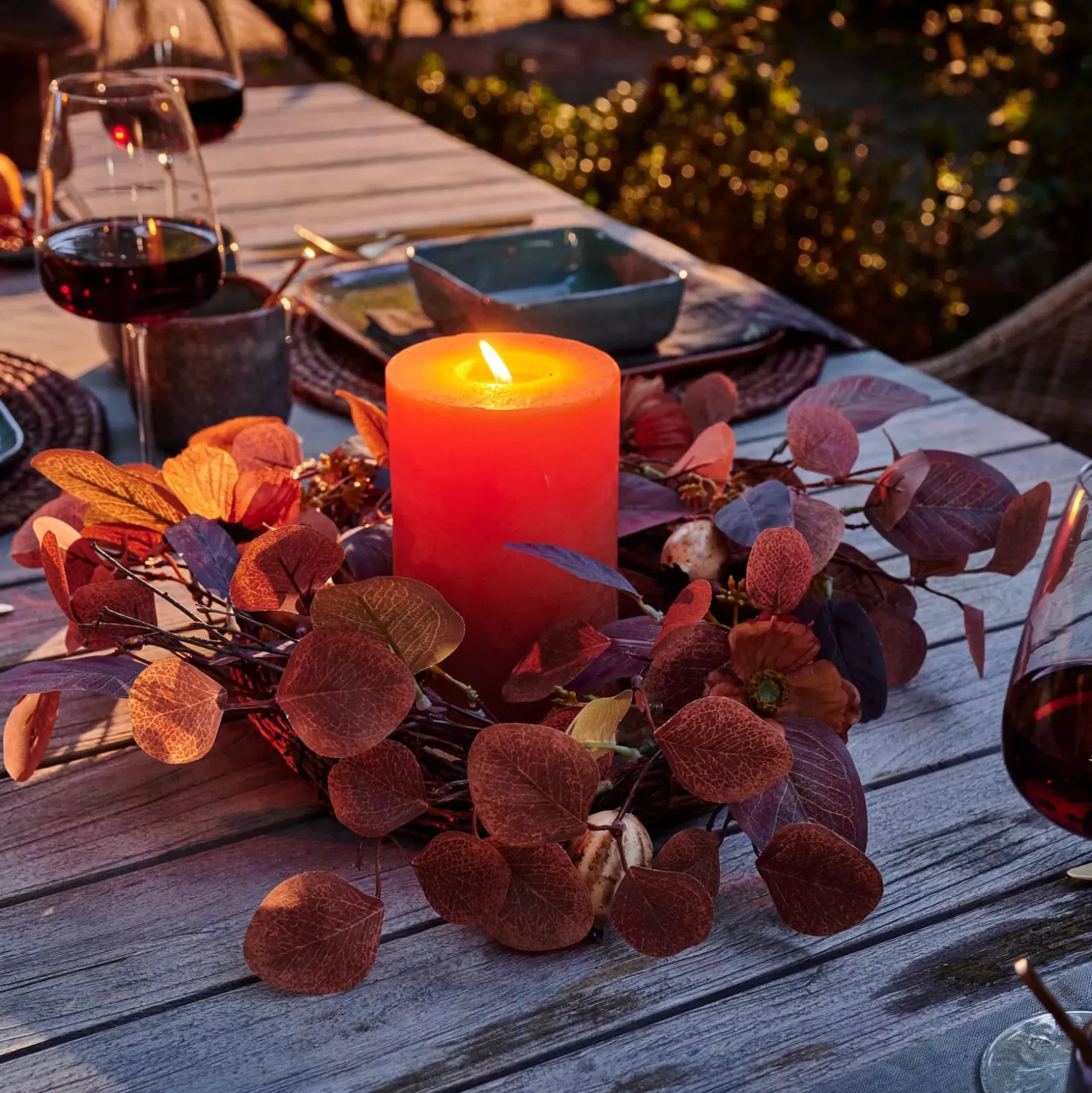 CASA Autumn Corona De Hojas Marron