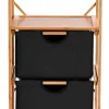 CASA Bamboo Cajonera 2 Cajones Negro, Natural