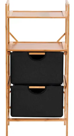 CASA Bamboo Cajonera 2 Cajones Negro, Natural