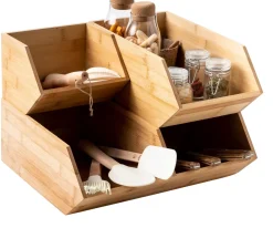 CASA Bamboo Organizador Apilable Natural