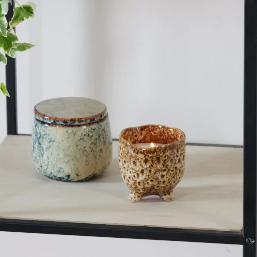 CASA Ceramic Vela En Maceta Marron