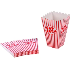 CASA Cinema Vaso De Palomitas Juego De 8 Blanco, Rojo