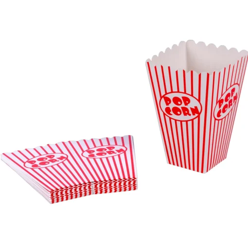 CASA Cinema Vaso De Palomitas Juego De 8 Blanco, Rojo