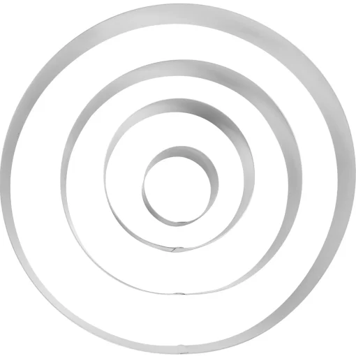 CASA Damier Anillo Para Tarta Juego De 4 Plateado