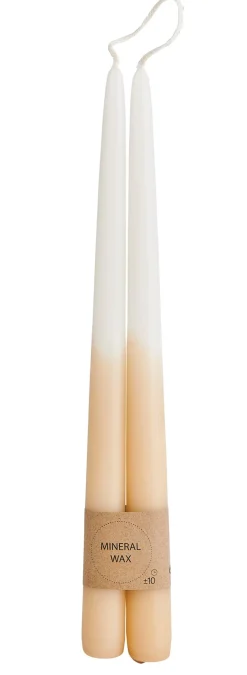 CASA Duo Velas Largas Juego De 2 Crema, Marron Claro, Multicolor