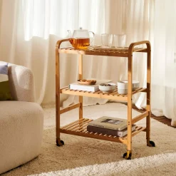 CASA Helge Estanteria Con Rueda Natural