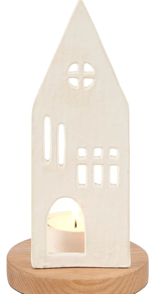 CASA Home Soporte Para Vela Pequena Blanco, Natural