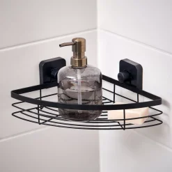 CASA Industria Rinconera Para Ducha Con Ventosas Negro