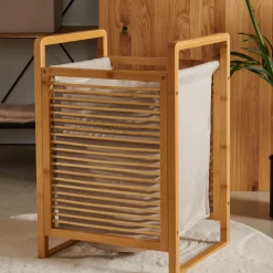 CASA Linolux Bamboe Cesta Para Colada Natural