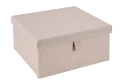 CASA Linolux Caja De Almacenaje Con Tapa Beis