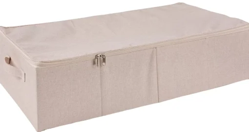 CASA Linolux Caja De Almacenaje Con Cremallera Beis