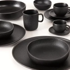 CASA Magma Taza Y Plato Negro