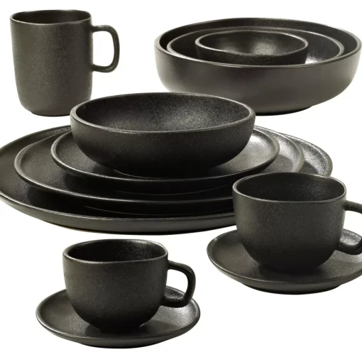 CASA Magma Taza Y Plato Negro