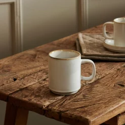CASA Mineral Marble Taza Con Asa Blanco