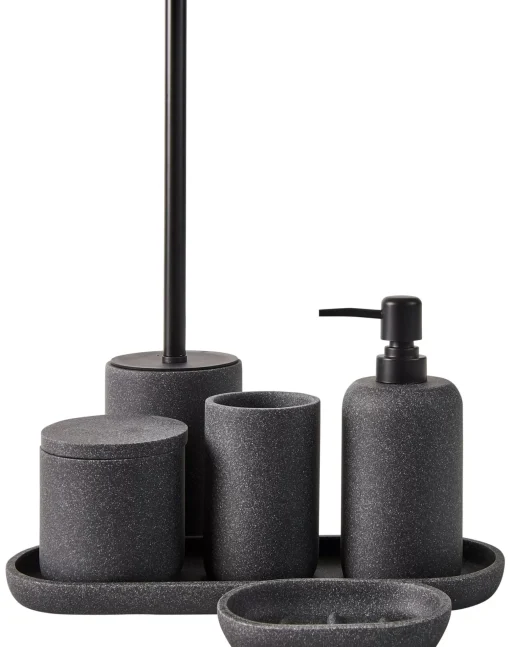 CASA Moon Cepillo Wc En Soporte Negro, Gris Oscuro