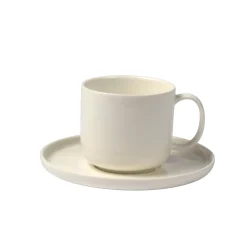 CASA Moon Taza Y Plato Blanco