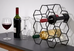 CASA Nau Botellero Para 9 Botellas Negro