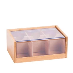 CASA Panda Caja Para Te 6 Compart. Transparente, Natural