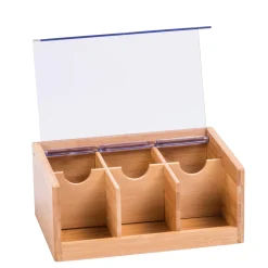 CASA Panda Caja Para Te 6 Compart. Transparente, Natural