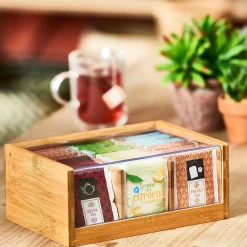 CASA Panda Caja Para Te 6 Compart. Transparente, Natural