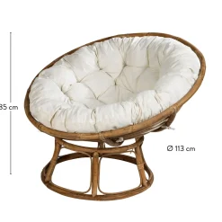 CASA Papasan Silla Natural, Blanco Apagado