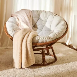 CASA Papasan Silla Natural, Blanco Apagado