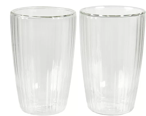 CASA Pausa Vaso De Doble Pared Juego De 2 Transparente