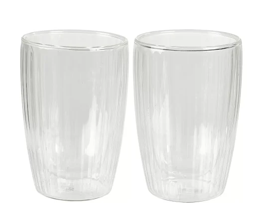 CASA Pausa Vaso De Doble Pared Juego De 2 Transparente