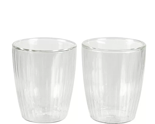 CASA Pausa Vaso De Doble Pared Juego De 2 Transparente