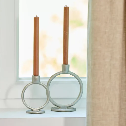 CASA Rings Candelabro Plateado