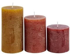 CASA Rustic Velas Juego De 3 Marron, Rojo, Verde