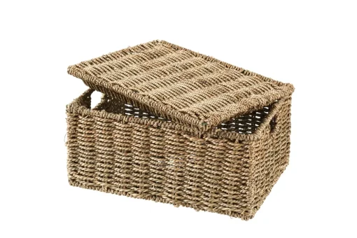CASA Seagrass Caja De Almacenaje M Con Tapa Natural