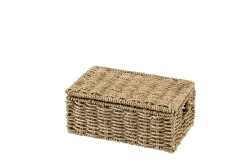 CASA Seagrass Cesta Almacenaje S Con Tapa Natural