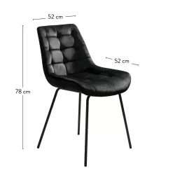 CASA Silka Silla De Comedor Negro
