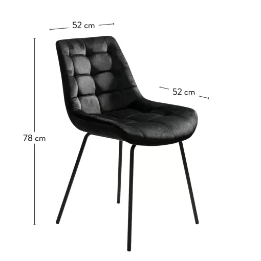 CASA Silka Silla De Comedor Negro