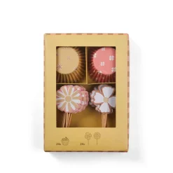 CASA Springtime Juego Para Cupcakes Juego De 48 Menta, Morado Claro