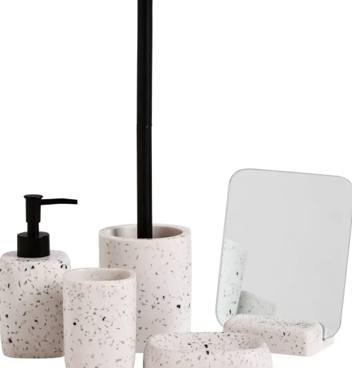 CASA Terrazzo Cepillo Wc En Soporte Blanco