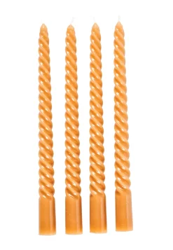 CASA Twist Velas Retorcidas Juego De 4 Naranja