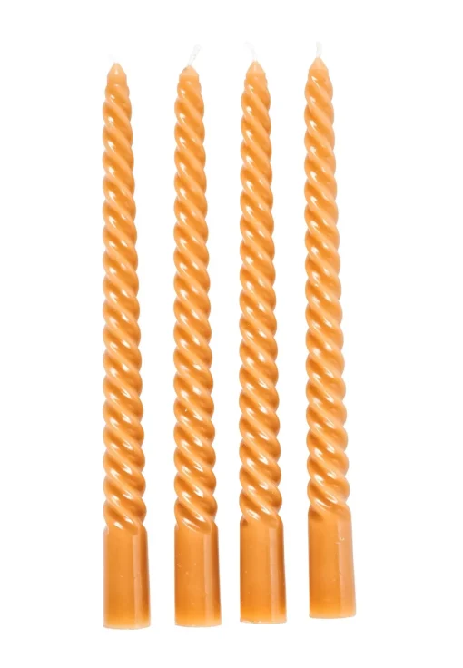 CASA Twist Velas Retorcidas Juego De 4 Naranja
