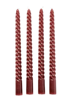 CASA Twist Velas Retorcidas Juego De 4 Rojo