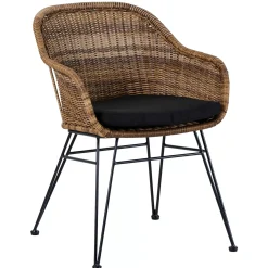 CASA Vienna Silla Comedor Negro, Natural