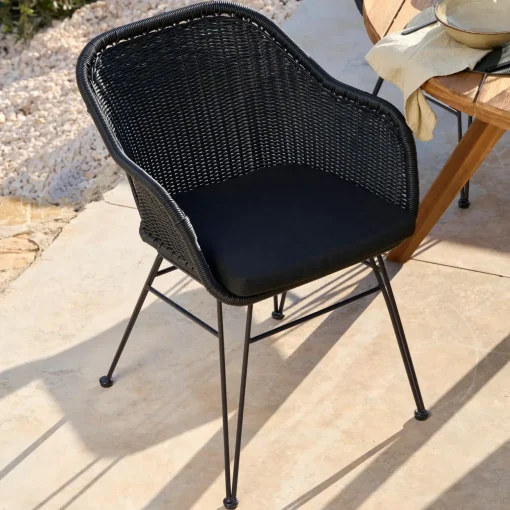 CASA Vienna Silla De Comedor Asiento Negro