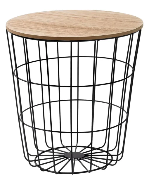 CASA Wire Mesa Auxiliar Negro, Natural