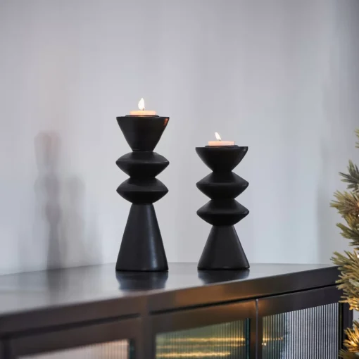 CASA Zigzag Soporte Para Vela Pequena Negro